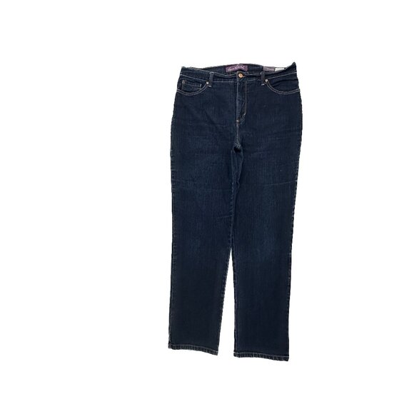 Gloria Vanderbilt Amanda Straight Leg Women's size 12 Dark Wash Blue Denim Jeans - Picture 1 of 5